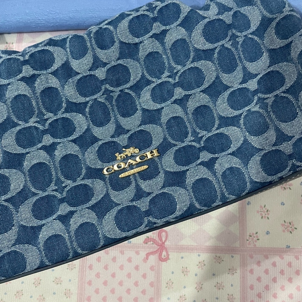 Coach Denim Signature Shoulder Bag in Blue - Picture 8 of 8